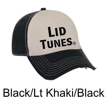 Lid Tunes Distressed Visor Black Light Khaki Black Cap